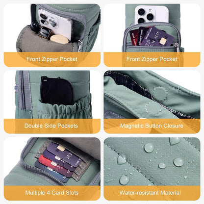 Water Bottle Bag 40 oz Crossbody Bag Insulated Carrier Purse Holder for Walking Hiking with Adjustable Strap