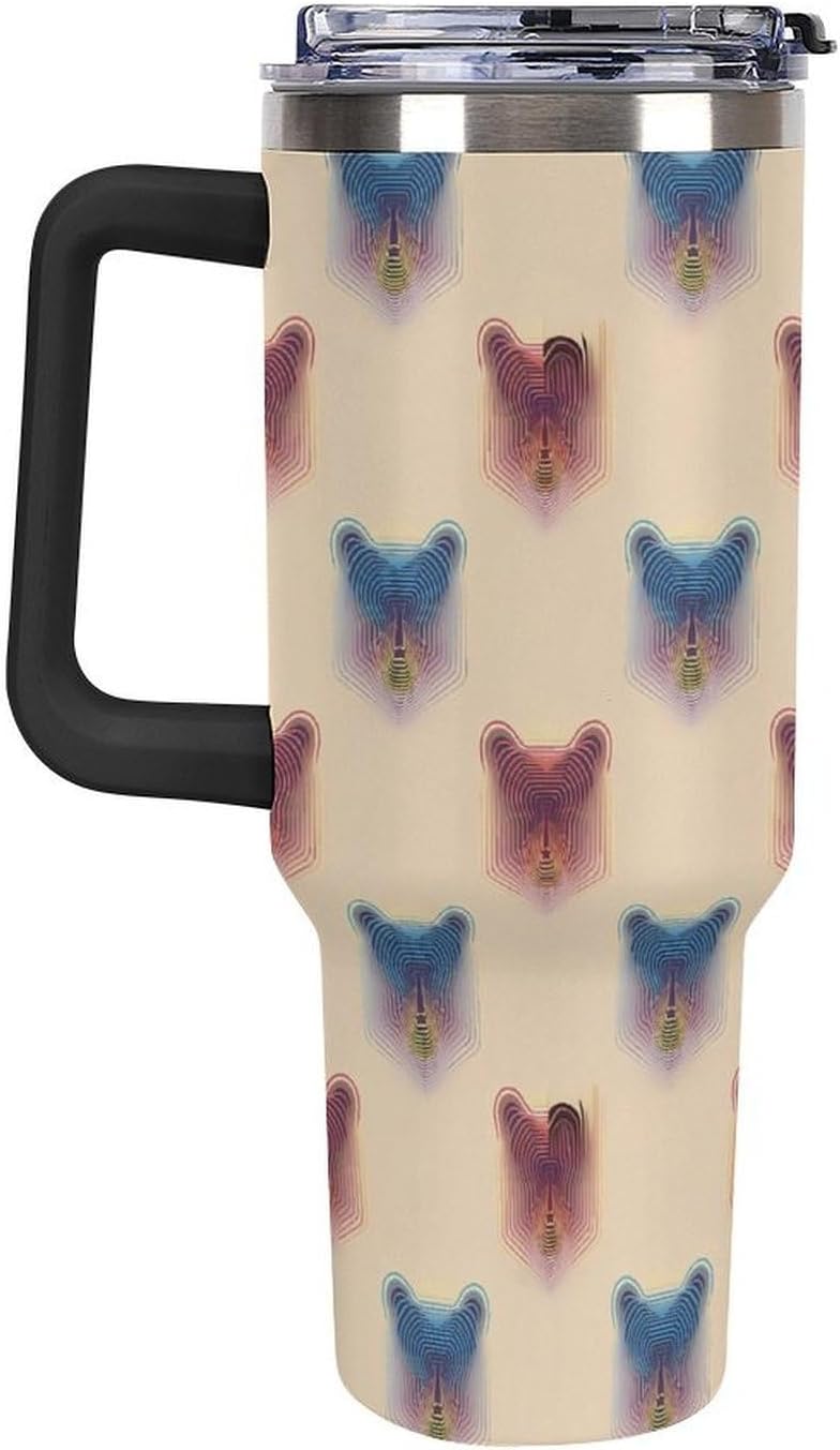 Leakproof Tumbler Vacuum Sealed Car Holder Friendly For Travel Teal And Peach Tropical Palm Leaf Pattern Water Tumbler white-style-23 - Colors B