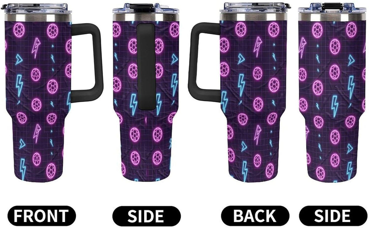 Leakproof Tumbler Vacuum Sealed Car Holder Friendly For Travel Teal And Peach Tropical Palm Leaf Pattern Water Tumbler white-style-23 - Colors B