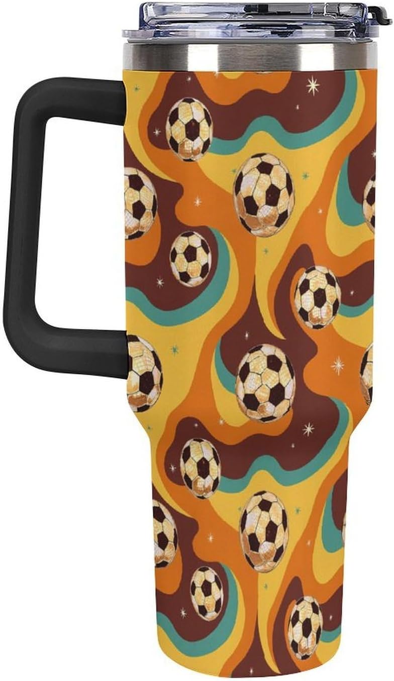 Leakproof Tumbler Vacuum Sealed Car Holder Friendly For Travel Teal And Peach Tropical Palm Leaf Pattern Water Tumbler white-style-23 - Colors B