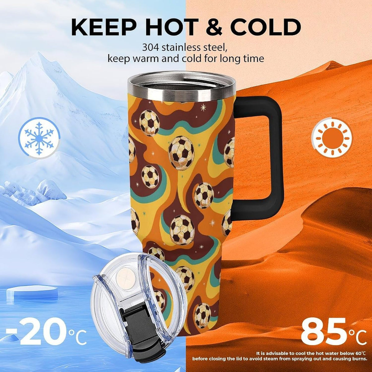 Leakproof Tumbler Vacuum Sealed Car Holder Friendly For Travel Teal And Peach Tropical Palm Leaf Pattern Water Tumbler white-style-23 - Colors B