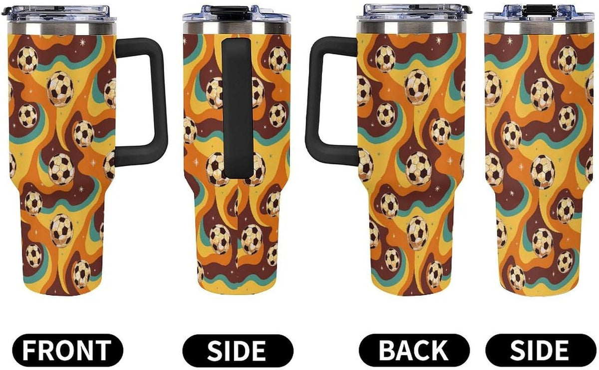 Leakproof Tumbler Vacuum Sealed Car Holder Friendly For Travel Teal And Peach Tropical Palm Leaf Pattern Water Tumbler white-style-23 - Colors B