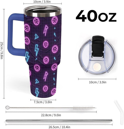 Leakproof Tumbler Vacuum Sealed Car Holder Friendly For Travel Teal And Peach Tropical Palm Leaf Pattern Water Tumbler white-style-23 - Colors B
