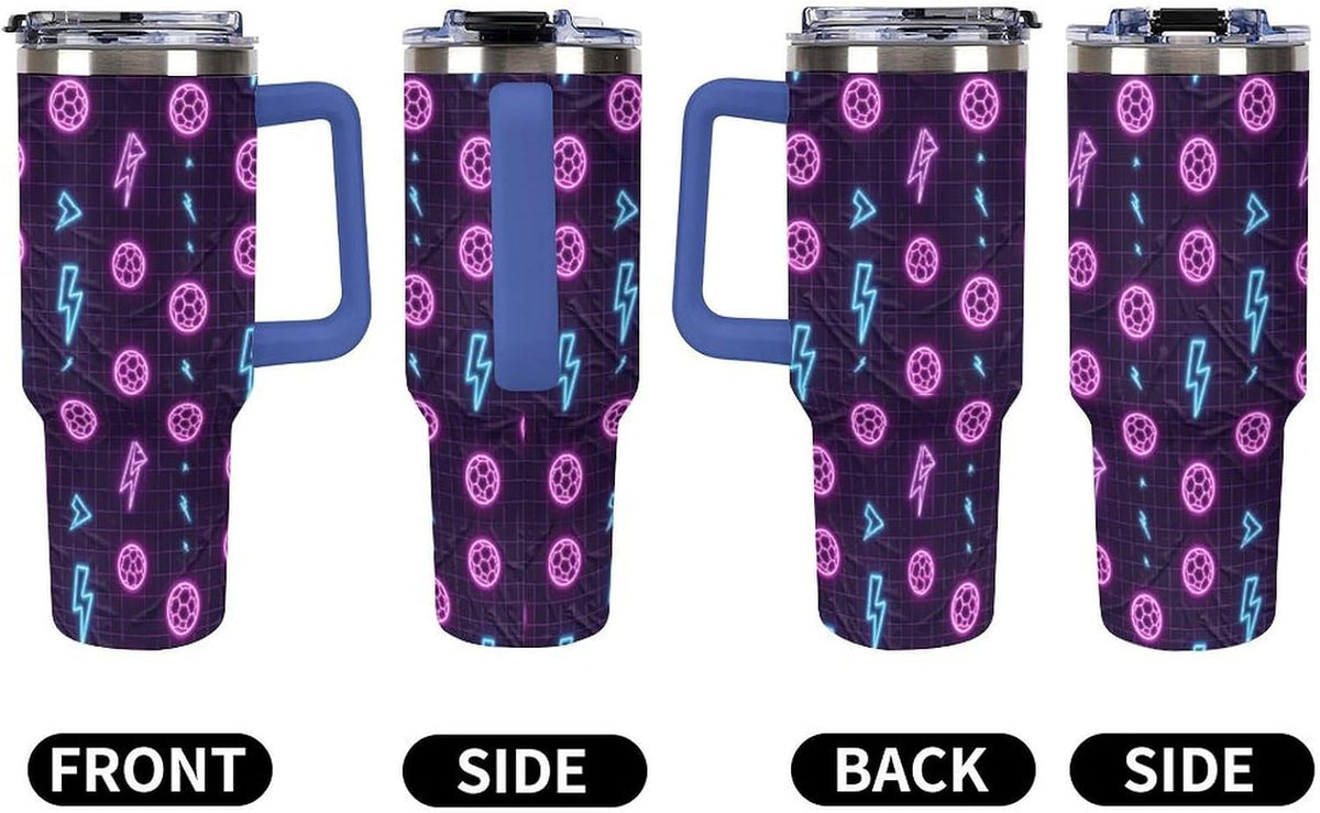 Leakproof Tumbler Vacuum Sealed Car Holder Friendly For Travel Teal And Peach Tropical Palm Leaf Pattern Water Tumbler white-style-23 - Colors B