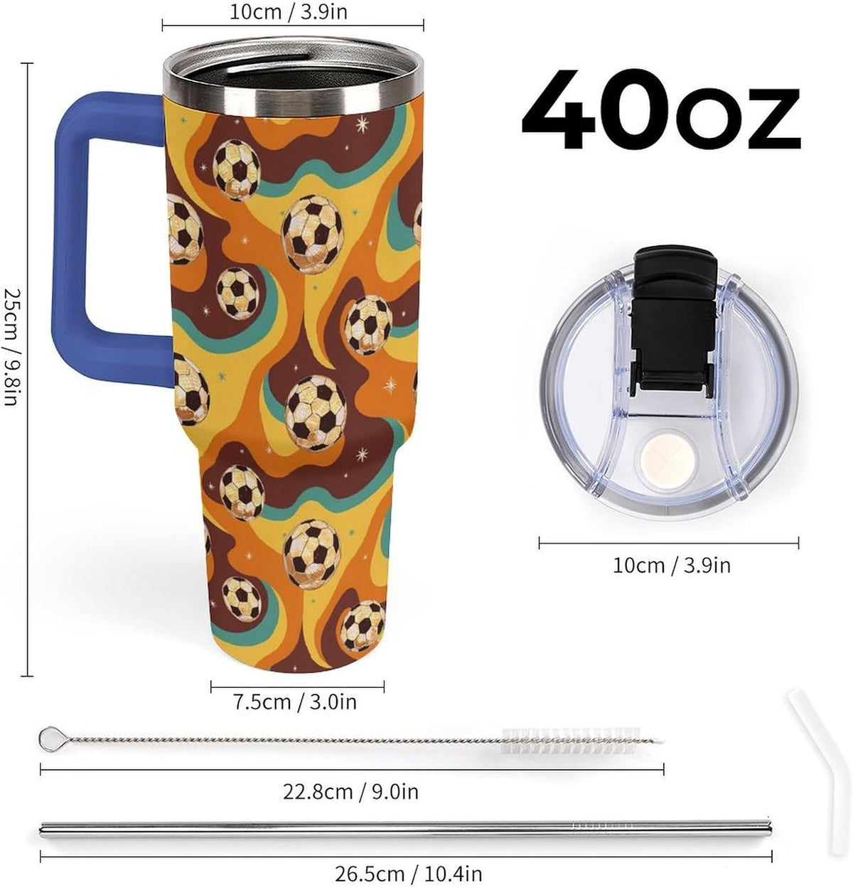 Leakproof Tumbler Vacuum Sealed Car Holder Friendly For Travel Teal And Peach Tropical Palm Leaf Pattern Water Tumbler white-style-23 - Colors B