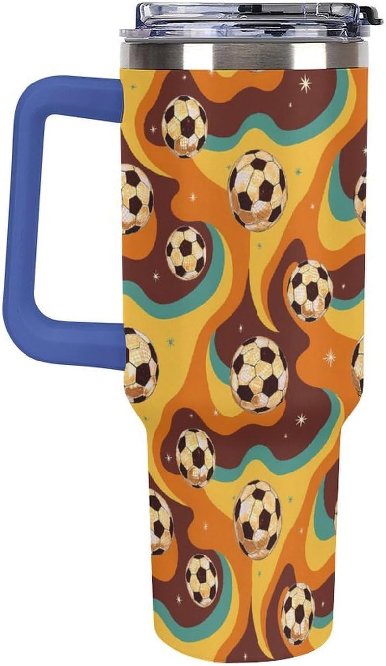 Leakproof Tumbler Vacuum Sealed Car Holder Friendly For Travel Teal And Peach Tropical Palm Leaf Pattern Water Tumbler white-style-23 - Colors B