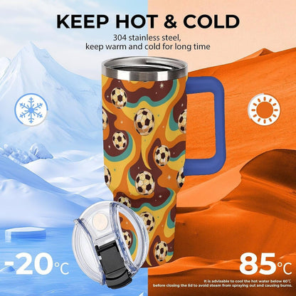 Leakproof Tumbler Vacuum Sealed Car Holder Friendly For Travel Teal And Peach Tropical Palm Leaf Pattern Water Tumbler white-style-23 - Colors B
