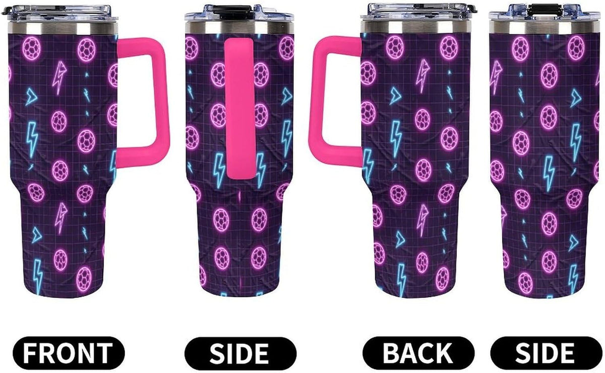 Leakproof Tumbler Vacuum Sealed Car Holder Friendly For Travel Teal And Peach Tropical Palm Leaf Pattern Water Tumbler white-style-23 - Colors B