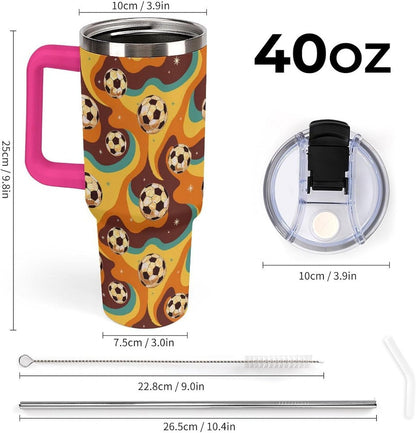 Leakproof Tumbler Vacuum Sealed Car Holder Friendly For Travel Teal And Peach Tropical Palm Leaf Pattern Water Tumbler white-style-23 - Colors B