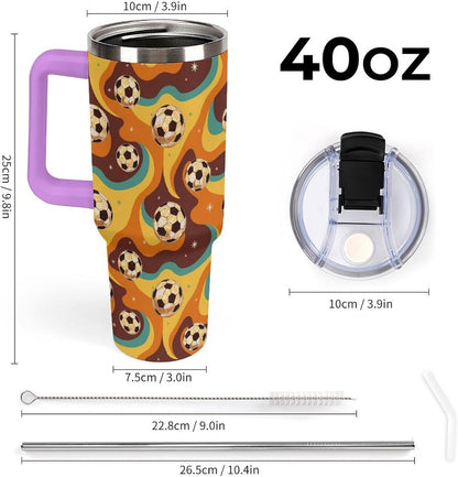 Leakproof Tumbler Vacuum Sealed Car Holder Friendly For Travel Teal And Peach Tropical Palm Leaf Pattern Water Tumbler white-style-23 - Colors B