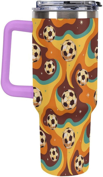 Leakproof Tumbler Vacuum Sealed Car Holder Friendly For Travel Teal And Peach Tropical Palm Leaf Pattern Water Tumbler white-style-23 - Colors B