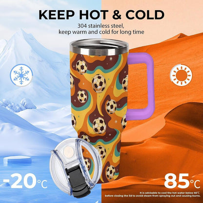 Leakproof Tumbler Vacuum Sealed Car Holder Friendly For Travel Teal And Peach Tropical Palm Leaf Pattern Water Tumbler white-style-23 - Colors B