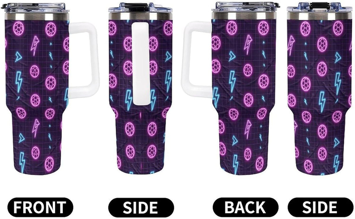 Leakproof Tumbler Vacuum Sealed Car Holder Friendly For Travel Teal And Peach Tropical Palm Leaf Pattern Water Tumbler white-style-23 - Colors B