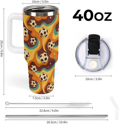 Leakproof Tumbler Vacuum Sealed Car Holder Friendly For Travel Teal And Peach Tropical Palm Leaf Pattern Water Tumbler white-style-23 - Colors B