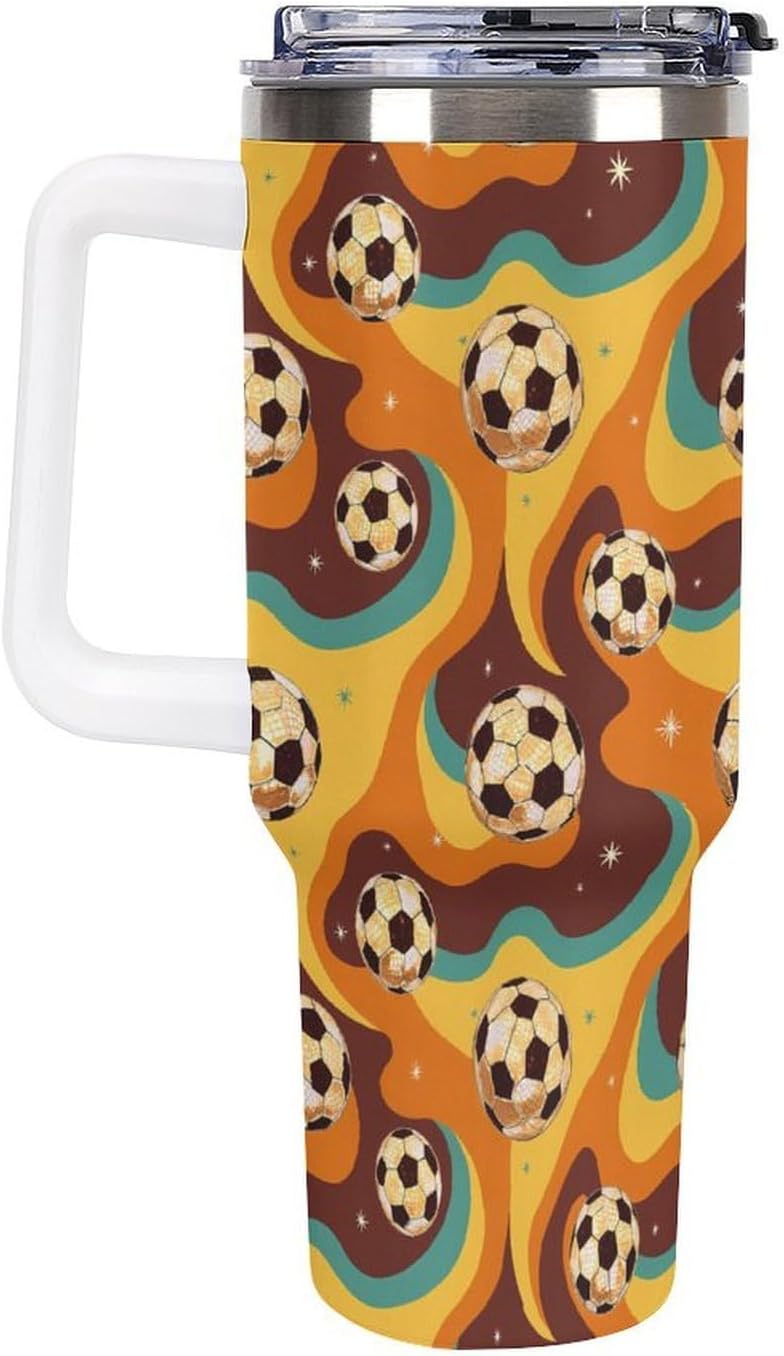 Leakproof Tumbler Vacuum Sealed Car Holder Friendly For Travel Teal And Peach Tropical Palm Leaf Pattern Water Tumbler white-style-23 - Colors B