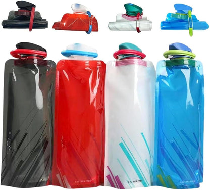 Collapsible Water Bottles for Travel – 22oz Foldable Water Bottle with Carabiner,Leakproof BPA-Free Water Jup, Portable Reusable Water Bottle for Hiking,Sports,Camping,Biking