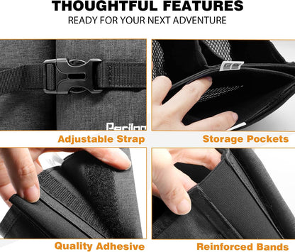 Luggage Travel Cup Holder Hands Free Drink Caddy for Suitcase Handle. Perfect Airplane Travel Essential Accessory Gift for Frequent Traveler, Flight Attendant or with Children (Dark Gray)