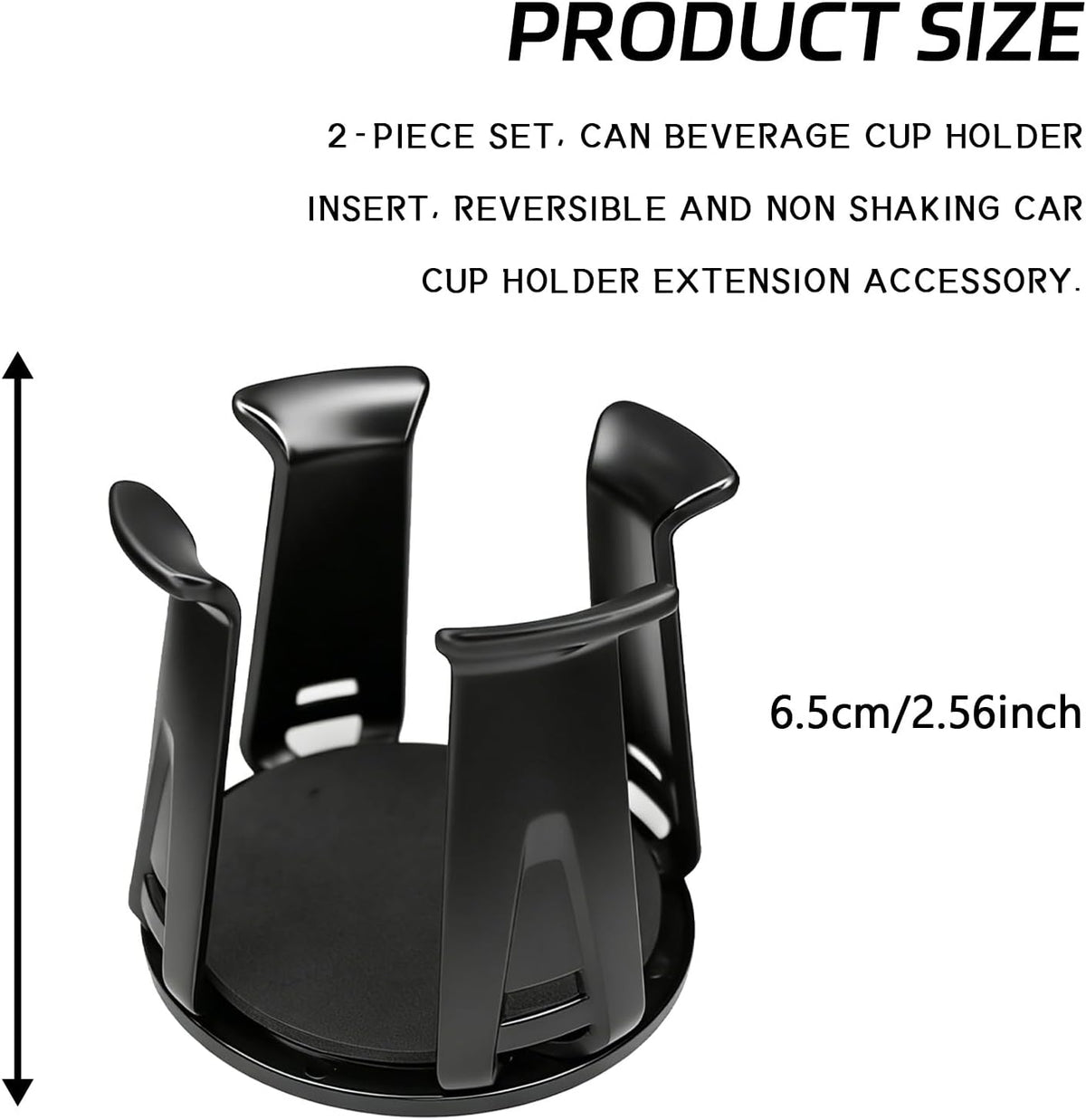 Car Cup Holder Expander, Adjustable Vehicle Energy Drink Holder Insert with Adaptive Clamping Arm Automotive Cups Holders Adapter for Car Slim Cans, Bottle Water Cups, Adhesive Drink Storage Rack