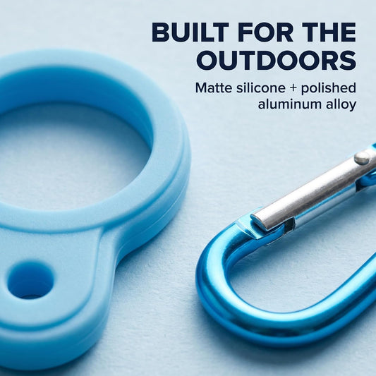 6 Pcs Silicone Water Bottle Buckle with Carabiner Clip Portable Secure Bottle Holder Hanging Rings Silicone Buckle Portable Hiking Camping Water Bottle Accessories