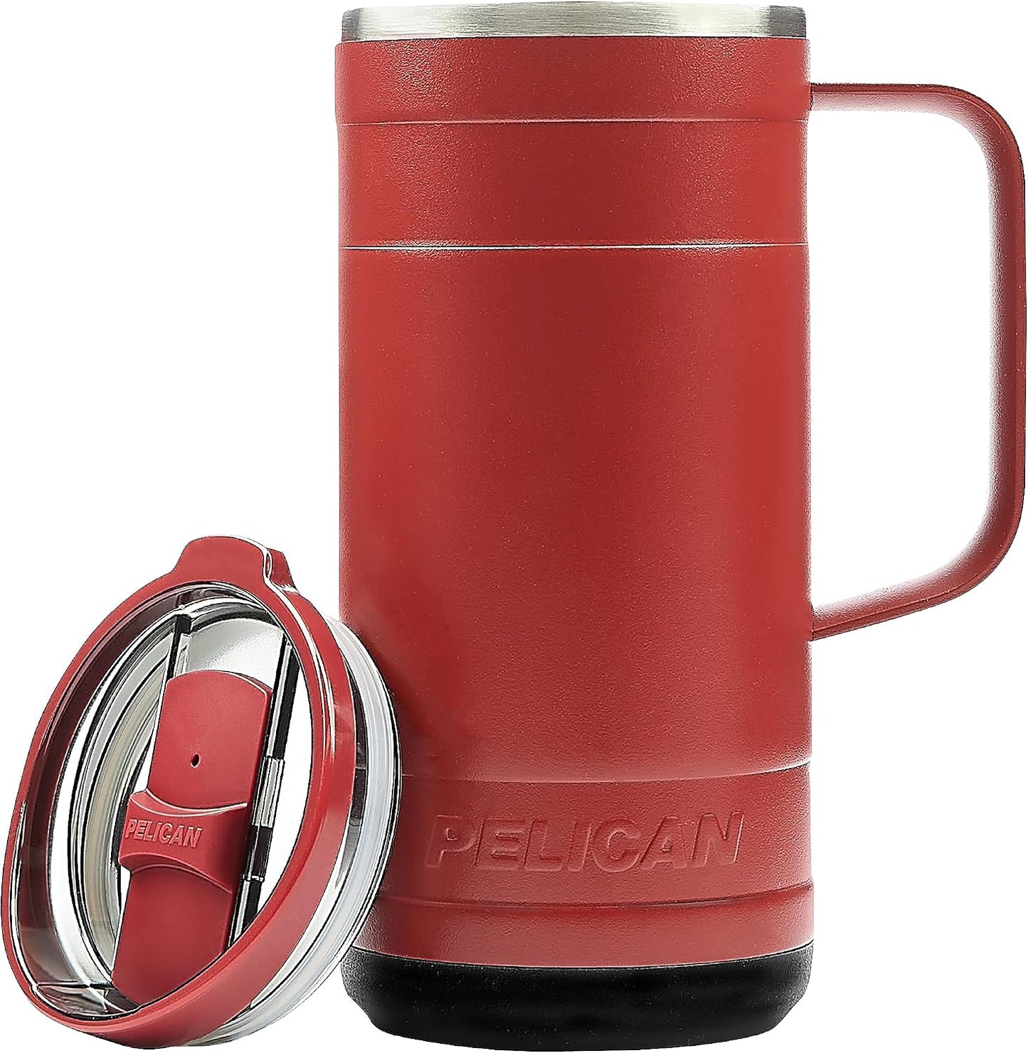 Pelican Ridge™ 18 oz Vacuum Insulated Tumbler - Recycled Stainless Steel Double Wall Travel with Dual Lid, Powder Coated Insulated Coffee Mug For Hot Cold Drinks, Jet Black