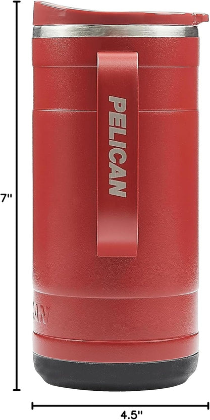Pelican Ridge™ 18 oz Vacuum Insulated Tumbler - Recycled Stainless Steel Double Wall Travel with Dual Lid, Powder Coated Insulated Coffee Mug For Hot Cold Drinks, Jet Black