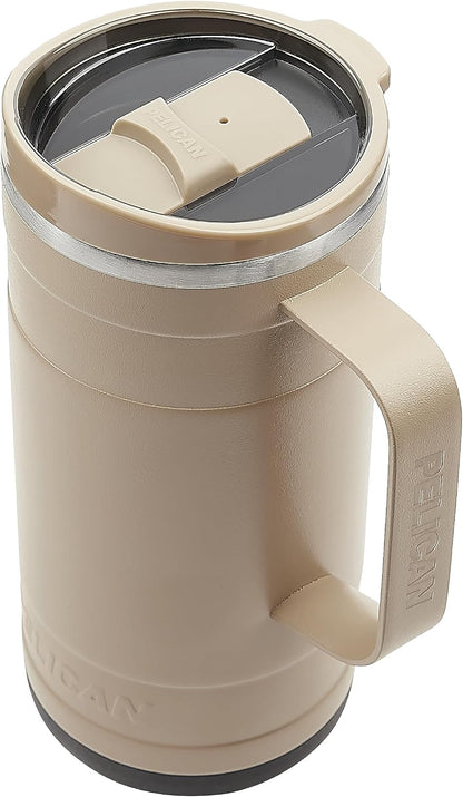 Pelican Ridge™ 18 oz Vacuum Insulated Tumbler - Recycled Stainless Steel Double Wall Travel with Dual Lid, Powder Coated Insulated Coffee Mug For Hot Cold Drinks, Jet Black