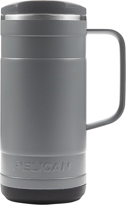 Pelican Ridge™ 18 oz Vacuum Insulated Tumbler - Recycled Stainless Steel Double Wall Travel with Dual Lid, Powder Coated Insulated Coffee Mug For Hot Cold Drinks, Jet Black