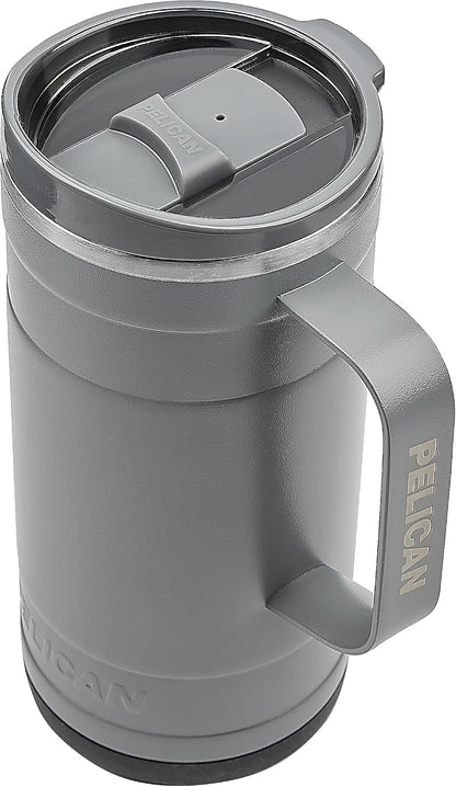 Pelican Ridge™ 18 oz Vacuum Insulated Tumbler - Recycled Stainless Steel Double Wall Travel with Dual Lid, Powder Coated Insulated Coffee Mug For Hot Cold Drinks, Jet Black