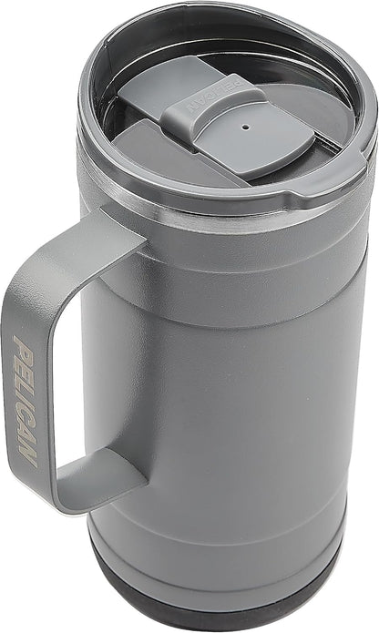 Pelican Ridge™ 18 oz Vacuum Insulated Tumbler - Recycled Stainless Steel Double Wall Travel with Dual Lid, Powder Coated Insulated Coffee Mug For Hot Cold Drinks, Jet Black