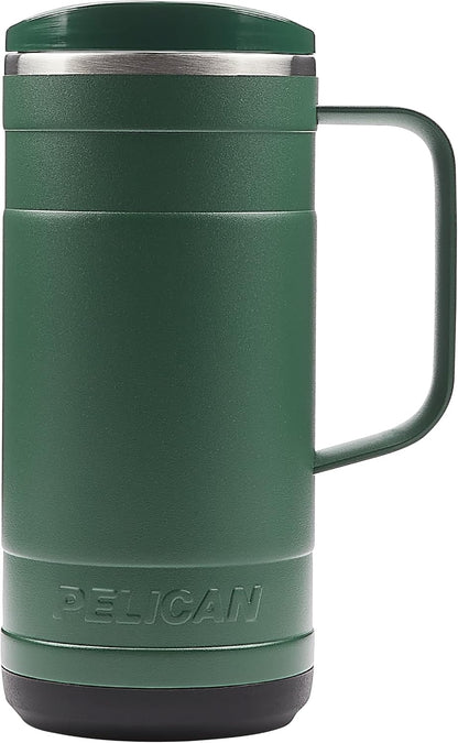 Pelican Ridge™ 18 oz Vacuum Insulated Tumbler - Recycled Stainless Steel Double Wall Travel with Dual Lid, Powder Coated Insulated Coffee Mug For Hot Cold Drinks, Jet Black