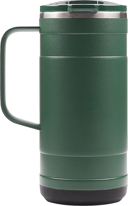 Pelican Ridge™ 18 oz Vacuum Insulated Tumbler - Recycled Stainless Steel Double Wall Travel with Dual Lid, Powder Coated Insulated Coffee Mug For Hot Cold Drinks, Jet Black
