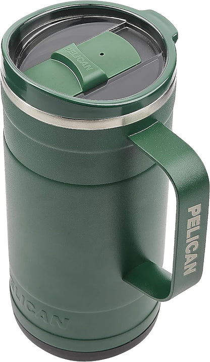 Pelican Ridge™ 18 oz Vacuum Insulated Tumbler - Recycled Stainless Steel Double Wall Travel with Dual Lid, Powder Coated Insulated Coffee Mug For Hot Cold Drinks, Jet Black
