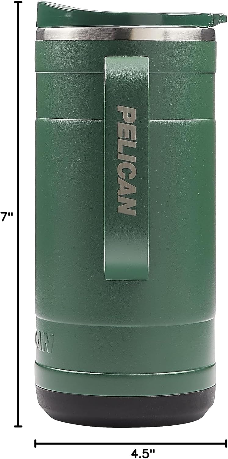 Pelican Ridge™ 18 oz Vacuum Insulated Tumbler - Recycled Stainless Steel Double Wall Travel with Dual Lid, Powder Coated Insulated Coffee Mug For Hot Cold Drinks, Jet Black