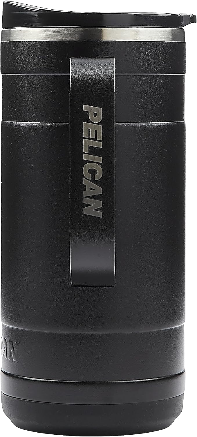 Pelican Ridge™ 18 oz Vacuum Insulated Tumbler - Recycled Stainless Steel Double Wall Travel with Dual Lid, Powder Coated Insulated Coffee Mug For Hot Cold Drinks, Jet Black