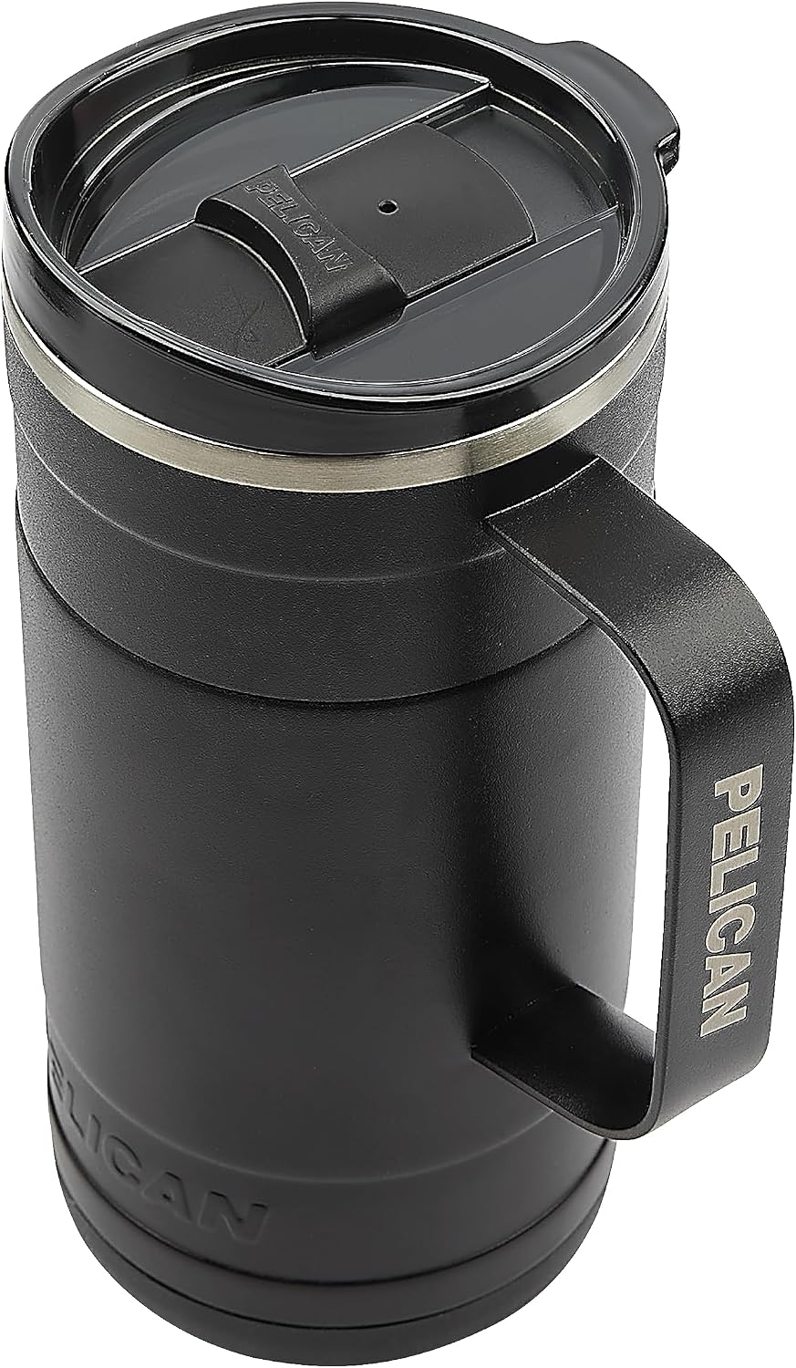 Pelican Ridge™ 18 oz Vacuum Insulated Tumbler - Recycled Stainless Steel Double Wall Travel with Dual Lid, Powder Coated Insulated Coffee Mug For Hot Cold Drinks, Jet Black