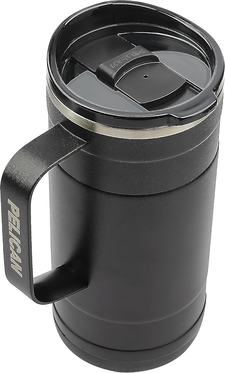 Pelican Ridge™ 18 oz Vacuum Insulated Tumbler - Recycled Stainless Steel Double Wall Travel with Dual Lid, Powder Coated Insulated Coffee Mug For Hot Cold Drinks, Jet Black