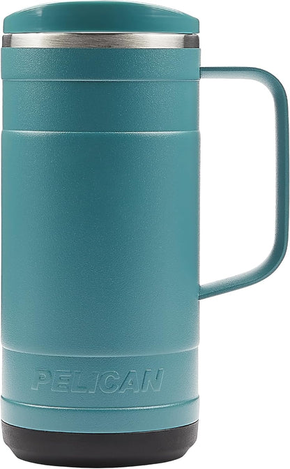 Pelican Ridge™ 18 oz Vacuum Insulated Tumbler - Recycled Stainless Steel Double Wall Travel with Dual Lid, Powder Coated Insulated Coffee Mug For Hot Cold Drinks, Jet Black