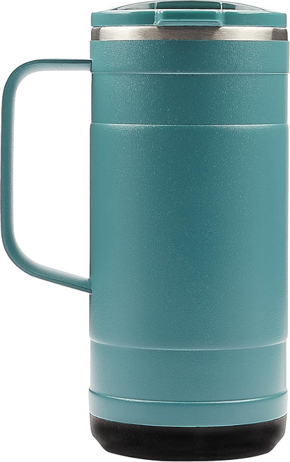 Pelican Ridge™ 18 oz Vacuum Insulated Tumbler - Recycled Stainless Steel Double Wall Travel with Dual Lid, Powder Coated Insulated Coffee Mug For Hot Cold Drinks, Jet Black