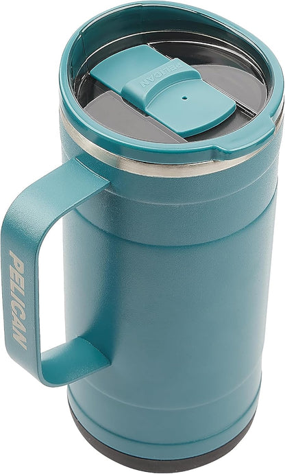 Pelican Ridge™ 18 oz Vacuum Insulated Tumbler - Recycled Stainless Steel Double Wall Travel with Dual Lid, Powder Coated Insulated Coffee Mug For Hot Cold Drinks, Jet Black