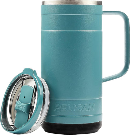 Pelican Ridge™ 18 oz Vacuum Insulated Tumbler - Recycled Stainless Steel Double Wall Travel with Dual Lid, Powder Coated Insulated Coffee Mug For Hot Cold Drinks, Jet Black