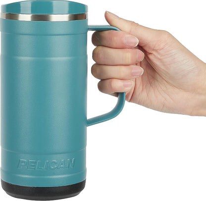 Pelican Ridge™ 18 oz Vacuum Insulated Tumbler - Recycled Stainless Steel Double Wall Travel with Dual Lid, Powder Coated Insulated Coffee Mug For Hot Cold Drinks, Jet Black