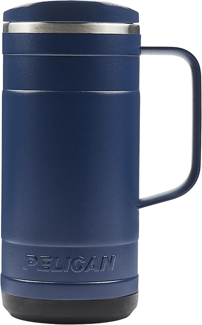 Pelican Ridge™ 18 oz Vacuum Insulated Tumbler - Recycled Stainless Steel Double Wall Travel with Dual Lid, Powder Coated Insulated Coffee Mug For Hot Cold Drinks, Jet Black