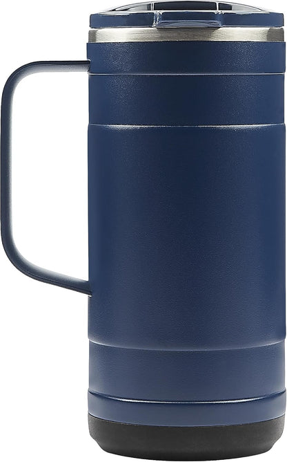 Pelican Ridge™ 18 oz Vacuum Insulated Tumbler - Recycled Stainless Steel Double Wall Travel with Dual Lid, Powder Coated Insulated Coffee Mug For Hot Cold Drinks, Jet Black