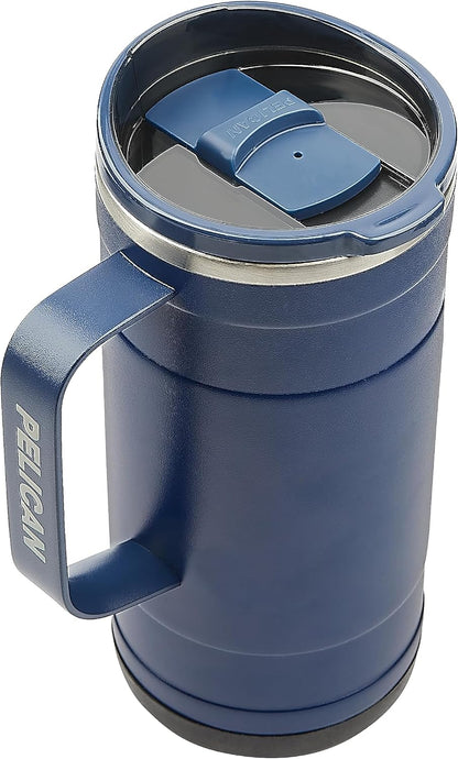 Pelican Ridge™ 18 oz Vacuum Insulated Tumbler - Recycled Stainless Steel Double Wall Travel with Dual Lid, Powder Coated Insulated Coffee Mug For Hot Cold Drinks, Jet Black