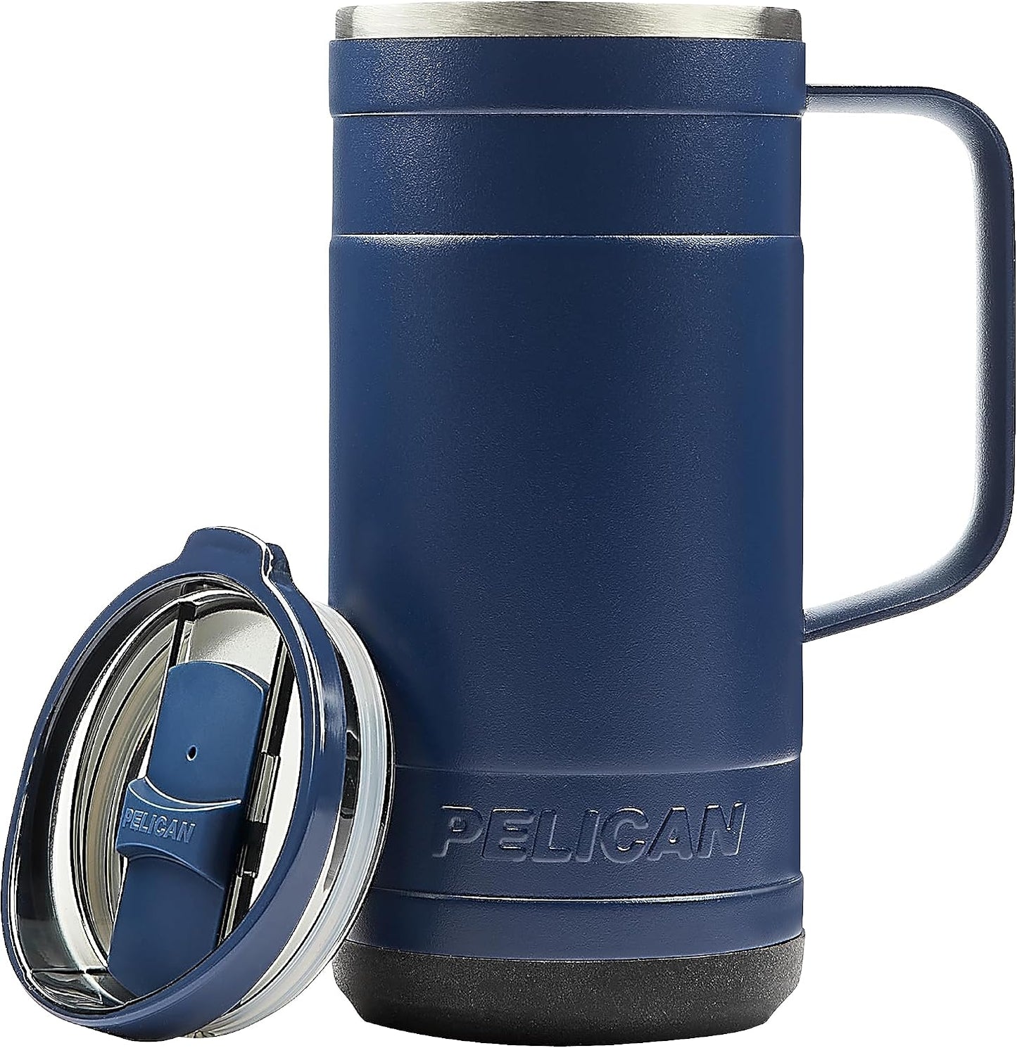 Pelican Ridge™ 18 oz Vacuum Insulated Tumbler - Recycled Stainless Steel Double Wall Travel with Dual Lid, Powder Coated Insulated Coffee Mug For Hot Cold Drinks, Jet Black