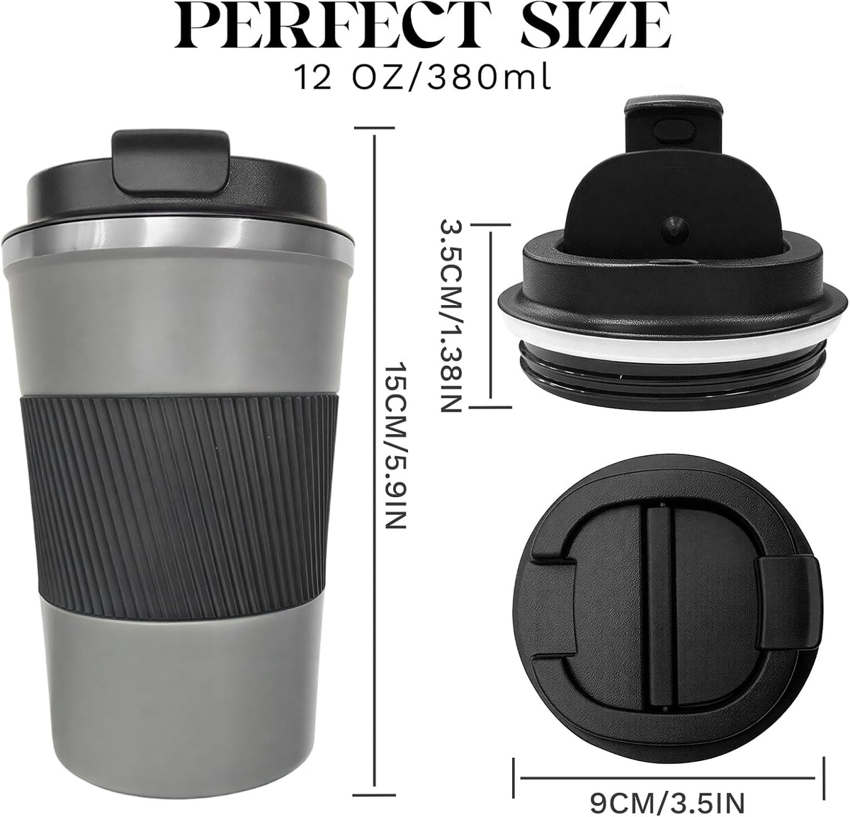 Insulated Travel Coffee Mug, Stainless Steel Coffee Cup with Leakproof Lid | Double-wall insulation keeps drinks hot or cold for hours, with a leakproof lid and portable stainless steel design