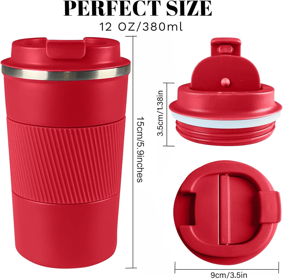 Insulated Travel Coffee Mug, Stainless Steel Coffee Cup with Leakproof Lid | Double-wall insulation keeps drinks hot or cold for hours, with a leakproof lid and portable stainless steel design