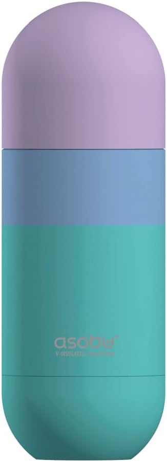 Capsule Bottle Stainless Steel Double Wall Insulated Travel Water Bottle – Lid Doubles as a Cup 14 Ounce (Silver)