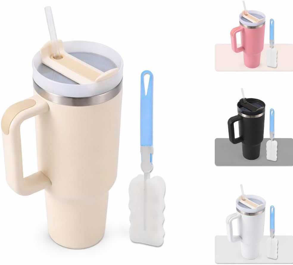 40 oz Tumbler with Handle and Straw | Insulated Stainless Steel Travel Mug with Leak Proof Lid | Cup Holder Friendly | BPA Free | Keeps Cold 12 Hours Hot 8 Hours