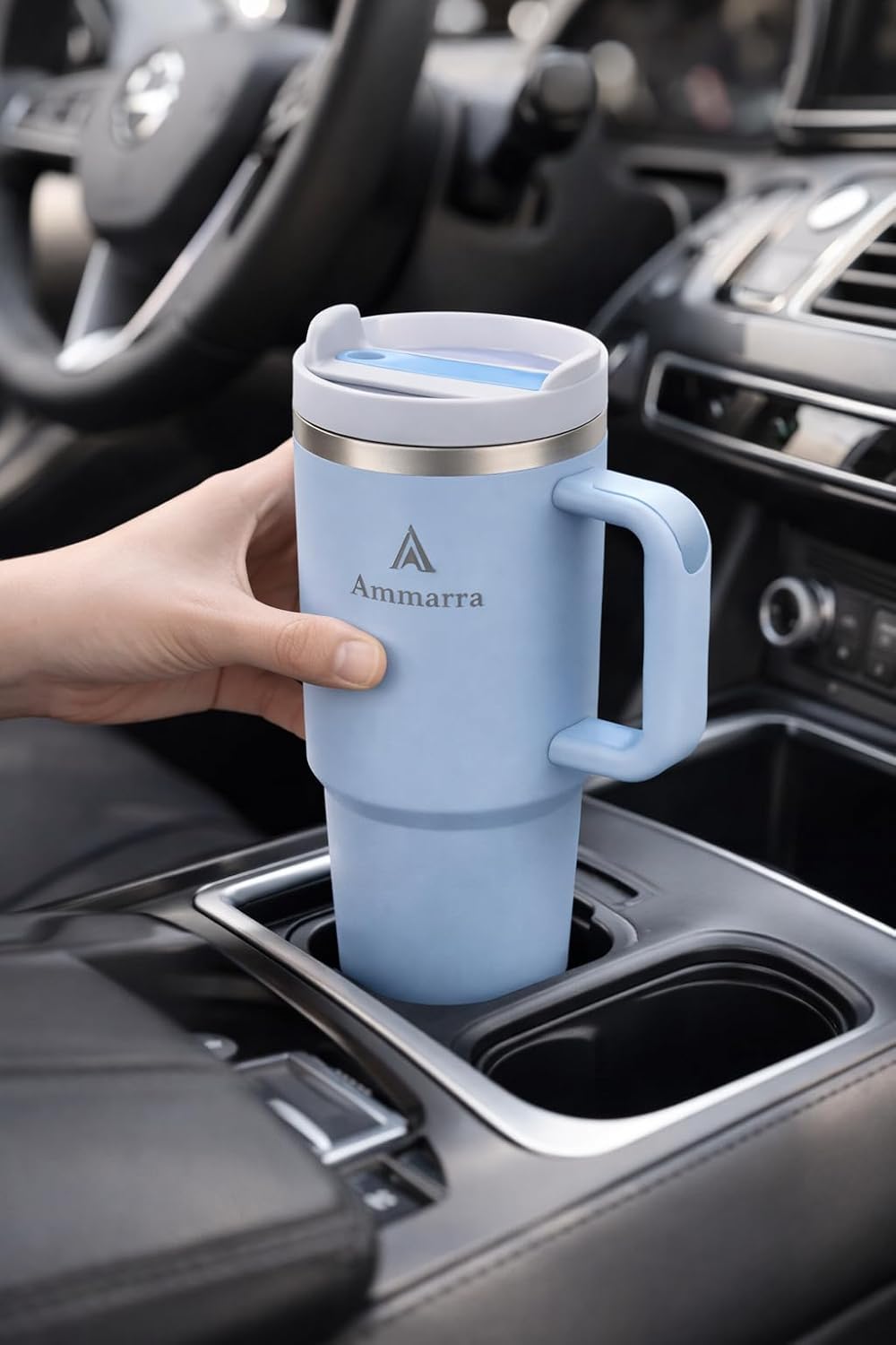 40 oz Tumbler with Handle and Straw | Insulated Stainless Steel Travel Mug with Leak Proof Lid | Cup Holder Friendly | BPA Free | Keeps Cold 12 Hours Hot 8 Hours